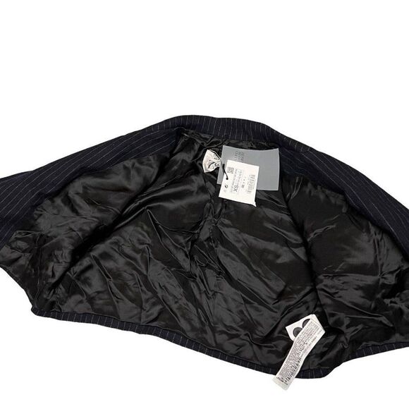 Zara Blazer Women’s XS Black‎ Pinstripe Crop Single Button Limited Edition Fall - Picture 6 of 11